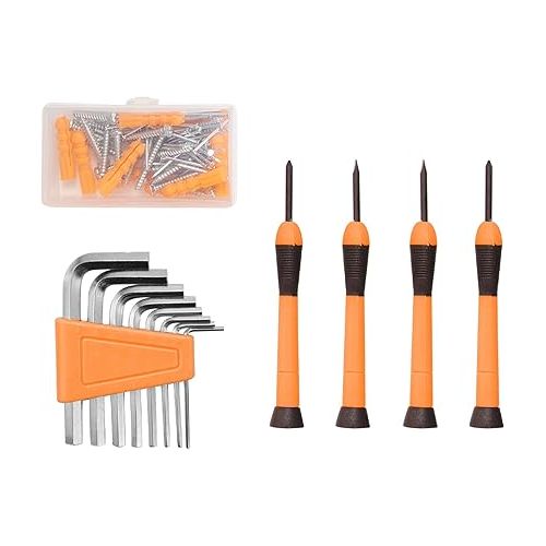  CARTMAN Tool Set General Household Hand Tool Kit with Plastic Toolbox Storage Case Orange Plus