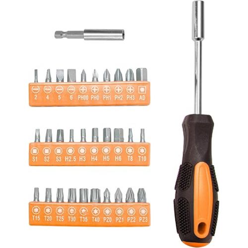  CARTMAN Tool Set General Household Hand Tool Kit with Plastic Toolbox Storage Case Orange Plus