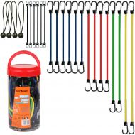 Cartman Bungee Cords Assortment Jar 24 Piece in Jar - Includes 10, 18, 24, 32, 40 Bungee Cord and 8 Canopy/Tarp Ball Ties