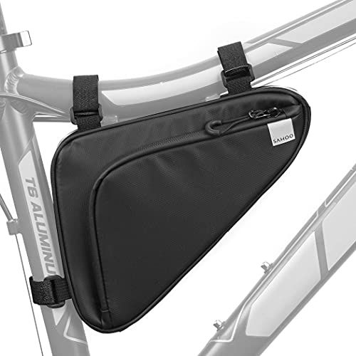  Cartman Bike Pouch, Bicycle Top Tube Triangle Bag Water Resistant Cycling Pack Bike Pouch Storage Bag, Cycling Accessories Pack for Phone, Wallet, Keys, Tools, Use for Road Bikes M