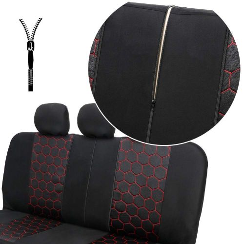  CARWORD Car Seat Covers Universal Full 9 Set Front & Rear Fit Auto Set with Airbag Compatible Black