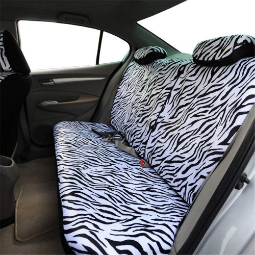  CARWORD White Car Seat Covers Automotive Accessories Interior Airbag Compatible with Steering Wheel Cover Shoulder Pad Black