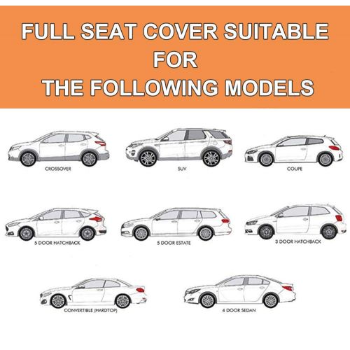  CARWORD Universal Car seat Cover Cloth Art Auto Interior Nonslip and Breathable Van Seat for Four Seasons (Red + Black)