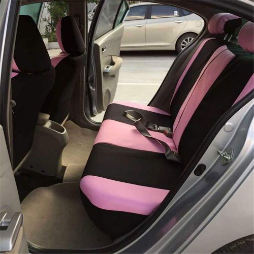  CARWORD Pink Car Seat Covers Woman Automobiles Interior Accessories Butterfly Embroidery of Sedan, SUV, Truck, Van and Minivan