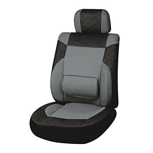  CARWORD Universal PU Leather Car Front Single Seat Covers Soft Full Set Car Care with Airbag Compatible (Black)