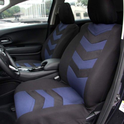  CARWORD Universal Car Seat Covers Absorbent, Non-Slip, Washable, for Cars, SUVS and Trucks Black and Blue