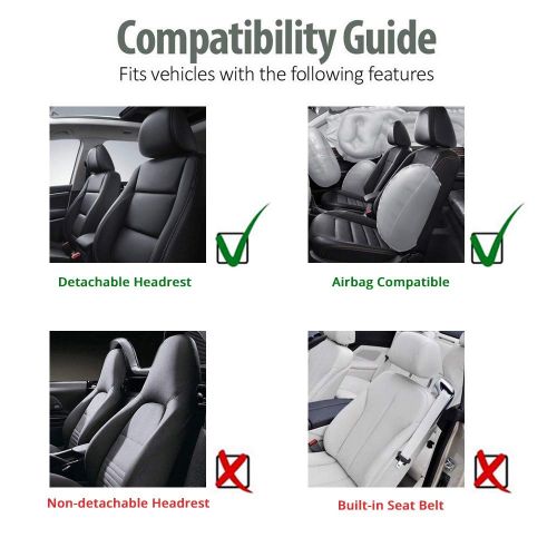  CARWORD PU Leather Front Car Seat Covers Nonslip and Breathable Van Waterproof Auto Interior Accessories for Cars, SUVS and Trucks Black and Red