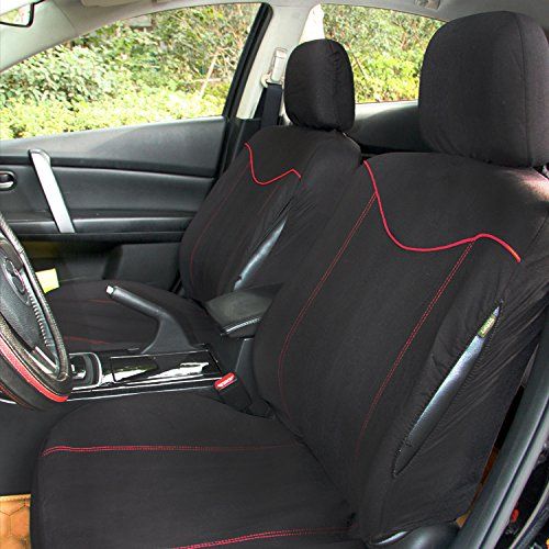  CARWORD Car Seat Cover Sets Front & Rear Complete Auto Interior Accessories with Side Airbags with headrest Covers (Black)