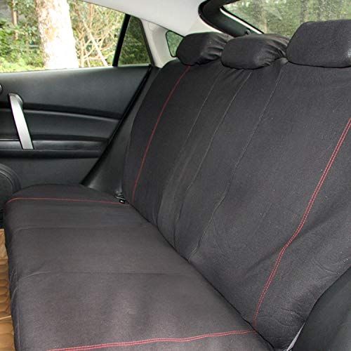  CARWORD Car Seat Cover Sets Front & Rear Complete Auto Interior Accessories with Side Airbags with headrest Covers (Black)