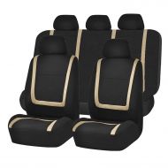 CARWORD Car Seat Covers Full Set in Black for Cars - Suits Athletes, Pets and Kids, Seat Covers Only Fit for Detachable Headrest
