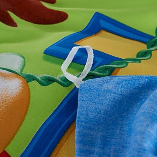  CASA Casa 100% Cotton Kids Bedding Set Boys Toy Story Duvet Cover and Pillow case and Fitted Sheet,3 Pieces,Twin,Woody and Buzz Lightyear