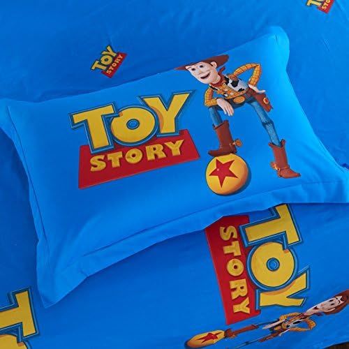  CASA Casa 100% Cotton Kids Bedding Set Boys Toy Story Duvet Cover and Pillow case and Fitted Sheet,3 Pieces,Twin,Woody and Buzz Lightyear