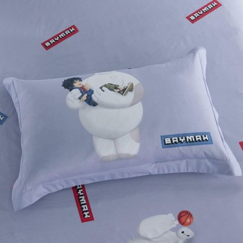  Casa 100% Cotton Kids Bedding Set Boys Big Hero 6 Baymax Duvet Cover and Pillow Cases and Fitted Sheet,4 Pieces,Queen