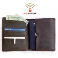 CASE ELEGANCE RFID Blocking Passport Wallet Holder Premium Full-Grain Leather by Case Elegance