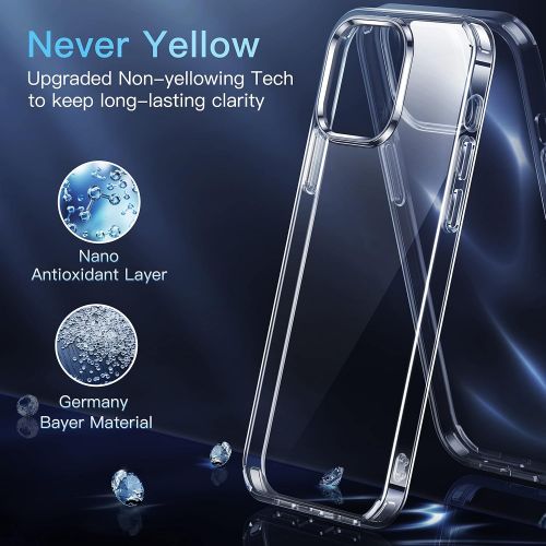  [아마존베스트]CASEKOO Crystal Clear Designed for iPhone 12 Pro Max Case, [Never Yellow] Shockproof Protective Phone Case Slim Thin Cover 5G (6.7 inch) 2020-Clear