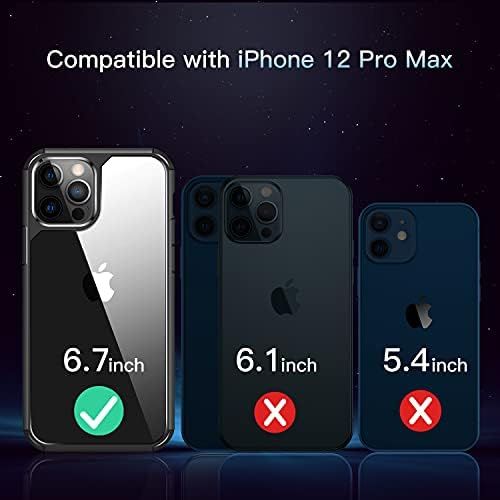  [아마존베스트]CASEKOO Defender Designed for iPhone 12 Pro Max Case, [Military Grade Drop Protection], Clear Shockproof Protective Phone Case Slim Thin Cover 5G 6.7 inch 2020- Black