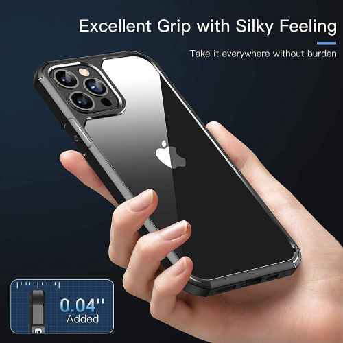  [아마존베스트]CASEKOO Defender Designed for iPhone 12 Pro Max Case, [Military Grade Drop Protection], Clear Shockproof Protective Phone Case Slim Thin Cover 5G 6.7 inch 2020- Black