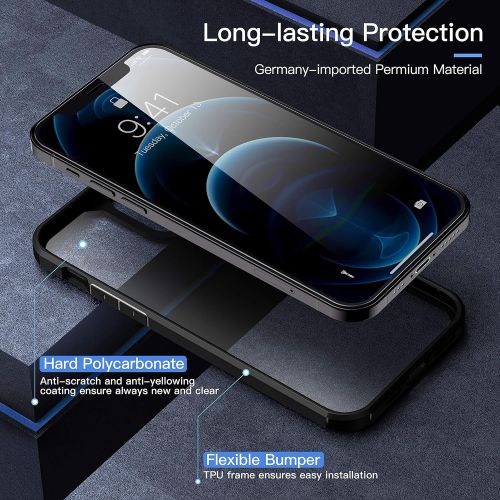  [아마존베스트]CASEKOO Defender Designed for iPhone 12 Case, Designed for iPhone 12 Pro Case [Military Grade Drop Protection], Clear Shockproof Protective Phone Case Slim Thin Cover 5G 6.1 inch 2