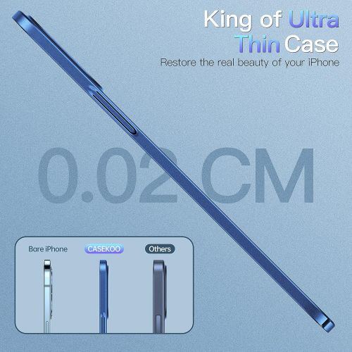  [아마존베스트]CASEKOO Slim Fit Compatible with iPhone 12 Pro Max Case, Ultra Thin Hard Plastic Protective Phone Case Cover with Matte Finish Coating Cases 6.7 inch, Blue