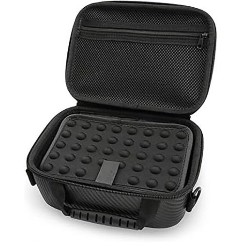  CASEMATIX Golf Launch Monitor Travel Case Compatible with Voice Caddie Swing Caddie SC300 Launch Monitor and Remote, USB Cable & Accessories - Hard Shell Case with Shoulder Strap for Golf Simulator