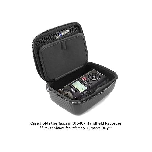  CASEMATIX Travel Case Compatible with Tascam DR-40X Handheld Recorder, DR-05X Stereo Recorders, or DR-07X Portable Digital Audio Interface - includes Carry Case Only