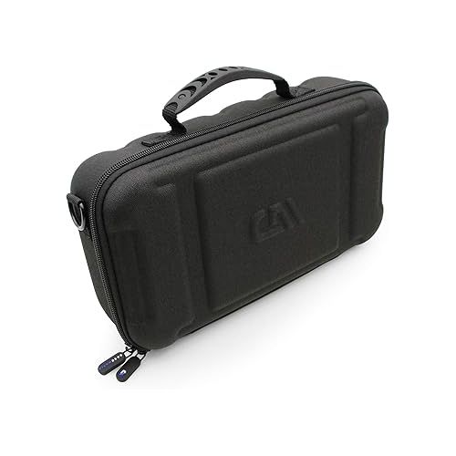  CASEMATIX Travel Case Compatible with Audio-technica AT-SB727 Portable Turntable Sound Burger Vinyl Record Player - Includes Carry Case Only with Handle and Shoulder Strap, Black