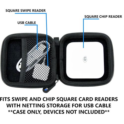  [아마존베스트]CASEMATIX Casematix Portable Credit Card Reader Case Compatible with Square Card Reader Contactless , Chip Reader and Cable