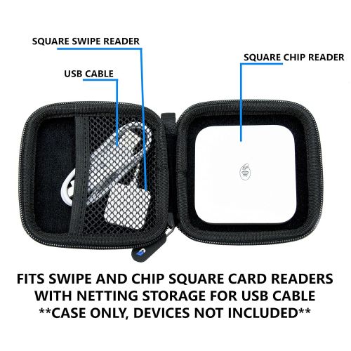  Casematix Portable Credit Card Reader Case Compatible with Square Card Reader Contactless , Chip Reader and Cable