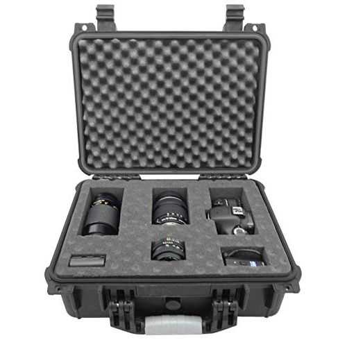  CASEMATIX 16 inch Waterproof Camera Bag Case Compatible with Canon DSLR Camera 90D, 80D, Rebel SL3, 6D Mark, 5D Mark, 1300D, T7i, T6 Camera Body, Lens, Flash and Accessories, Case