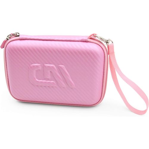  CASEMATIX Camera Travel Case Compatible with PROGRACE, Ourlife, Dragon Touch and More Waterproof Toy Camera Video Recorders - Pink Case for Toy Action Camera and Accessories