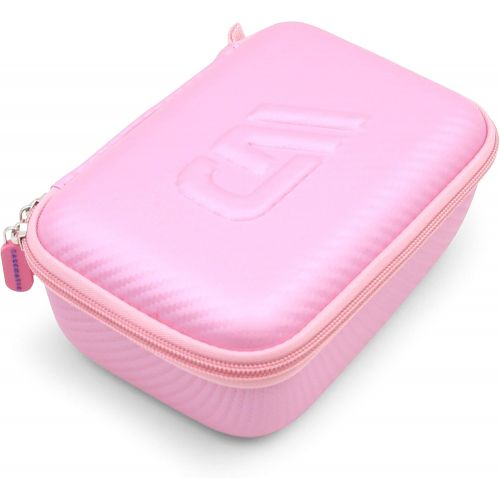  CASEMATIX Camera Travel Case Compatible with PROGRACE, Ourlife, Dragon Touch and More Waterproof Toy Camera Video Recorders - Pink Case for Toy Action Camera and Accessories