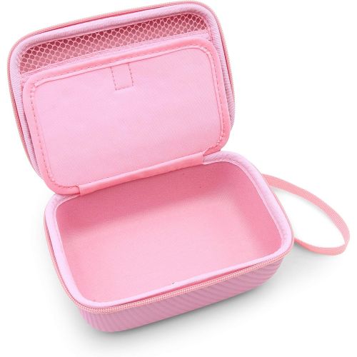  CASEMATIX Camera Travel Case Compatible with PROGRACE, Ourlife, Dragon Touch and More Waterproof Toy Camera Video Recorders - Pink Case for Toy Action Camera and Accessories