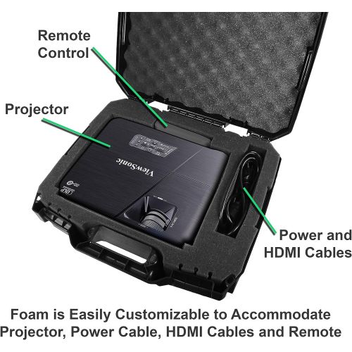  CASEMATIX Projector Travel Case Compatible with ViewSonic PA503S, PA503W, PA503X, PG703W, PG703 Projectors, HDMI Cable and Remote
