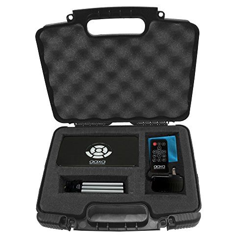  CASEMATIX Portable Hard Travel Case with Diced Foam Compatible with AAXA P7 Pico Projector, Ivation, Brookstone Projectors and Others with Mini Tripod, Charger, and Small Accessori