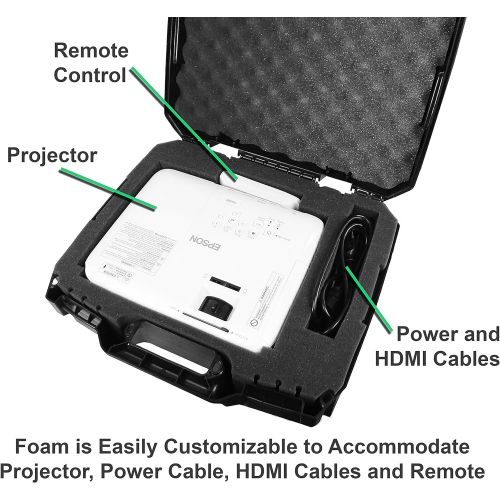  CASEMATIX Home Video Projector Hard Case Compatible with PowerLite and Home Cinema DLP WXGA 1080p 3D Projectors for Select Models Pro EX9200, 1781W, 1761W, 1284,640, 740HD, 1040 an