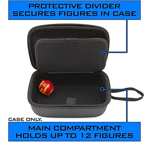  [아마존베스트]CASEMATIX Travel Case Compatible with Bakugan Figures, BakuCores and Trading Cards - Hard Shell Bakugan Case with Padded Divider and Wrist Strap Compatible with Collectible Battle