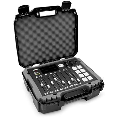  [아마존베스트]Casematix Studio Mixer Hard Case Suitable for Rode Rode Rode Rodcaster Pro Podcast Production Studio Podcasting Microphone and Accessories, Red Padded Foam Protection