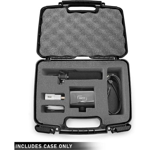  Casematix Hard Shell Camera Case Compatible with Mevo Start Live Streaming Camera, Shotgun Mic and Accessories in Custom Foam, Includes Carrying Case Only