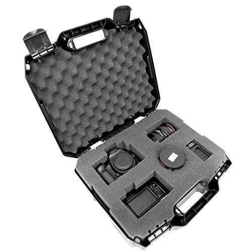  CASEMATIX Cam Hard Case Equipment Case for DSLR Camera Body, Lens, Flash and More - Hardshell Protective Hard Plastic Case for Cameras with Foam Compatible with Canon, Nikon, Panas