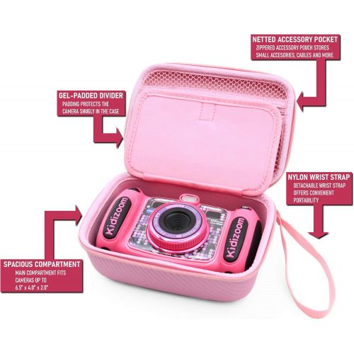  CASEMATIX Pink Camera Case Compatible with Kidizoom Camera Pix Plus , Dragon Touch Instant Print Camera and Camera Toy Accessories - Includes Case Only