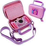 CASEMATIX Pink Camera Case Compatible with VTech KidiZoom Camera - Protective Travel Case with Shoulder Strap Compatible with VTech KidiZoom Duo Selfie Cam, Pix, Twist Connect and