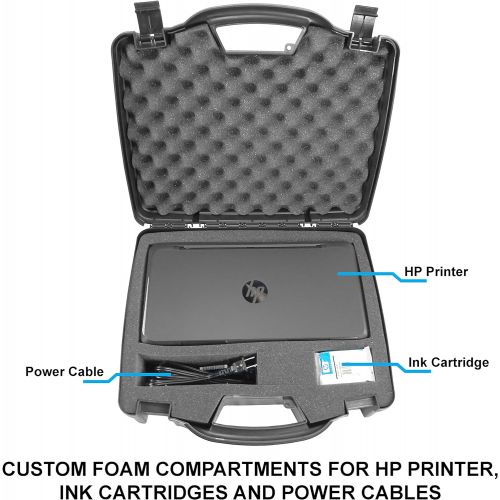  CASEMATIX Casematix Portable Printer Carry Case Designed for HP Officejet 200 Wireless Mobile Printer , HP 62 Ink Cartridge and Cables - Also fits Older HP Officejet 150 and 100