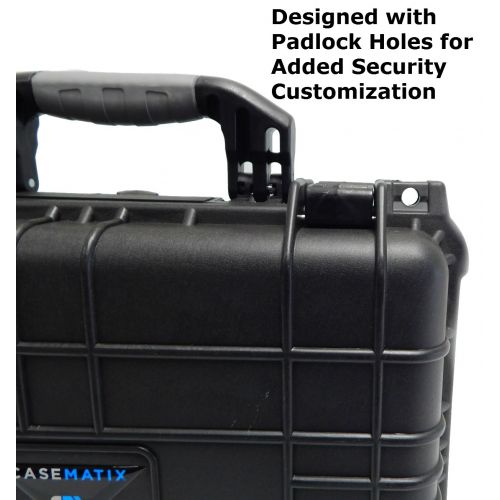  CASEMATIX Waterproof Projector Travel Case For DBPOWER T22 HD Video Projector 2400 Lumens , Remote , HDMI Cable , AV Cable , Power Supply and Accessories