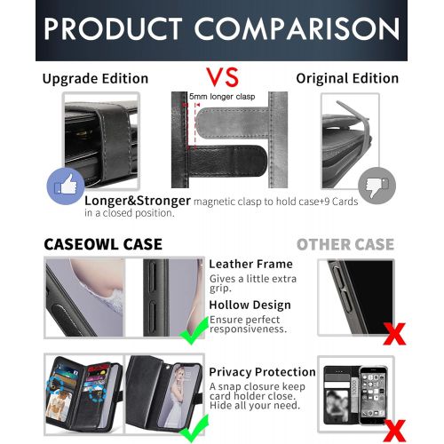  [아마존베스트]CASEOWL Wallet Case Compatible foriPhone 12 Pro Max, Case WalletMagnetic Detachable2 in 1 Folio Leatherwith 9 Card Slots, Hand StrapCompatible with iPhone 12 Pro Max 6.7