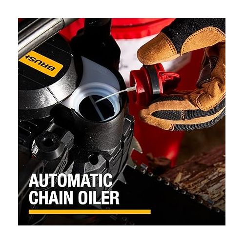  Caterpillar DG631 60V Brushless 18” Chainsaw, Battery Chainsaw with Chain Brake for Safety, Electric Chainsaw Cordless with Tool-Free Chain Tensioning - Battery & Charger Included