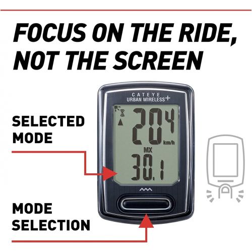  CATEYE - Urban Wireless Plus Bike Computer (Urban Plus OF-100)