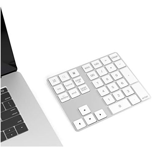  [아마존베스트]Cateck Bluetooth Numeric Keypad 34 Keys NumPad Wireless Number Keyboard Rechargeable Numeric Keyboard for Computer Laptop Tablet iPad Compatible with MacBook Windows Surface Pro