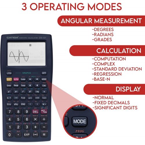  [아마존베스트]Scientific Graphic Calculator - CATIGA CS121 - Scientific and Engineering Calculator - Programmable System (Black)