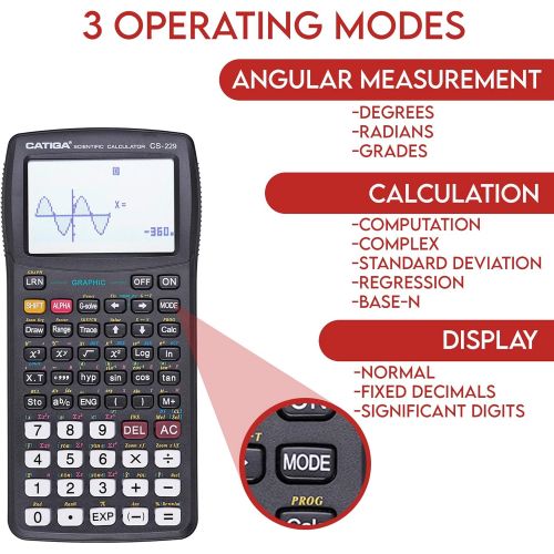  CATIGA Scientific Calculator with Graphic Functions - Multiple Modes with Intuitive Interface - Perfect for Beginner and Advanced Courses, High School or College