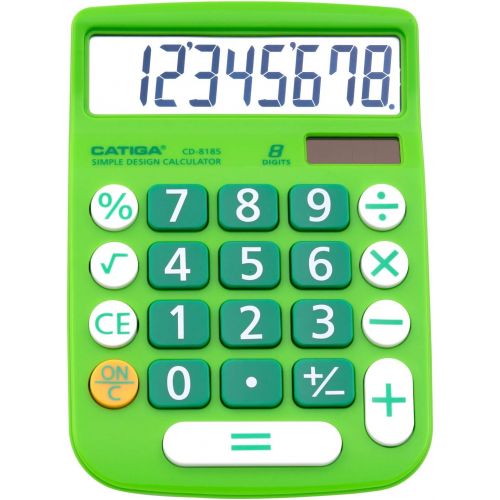  CATIGA CD 8185 Office and Home Style Calculator 8 Digit LCD Display Suitable for Desk and On The Move use. (Green)